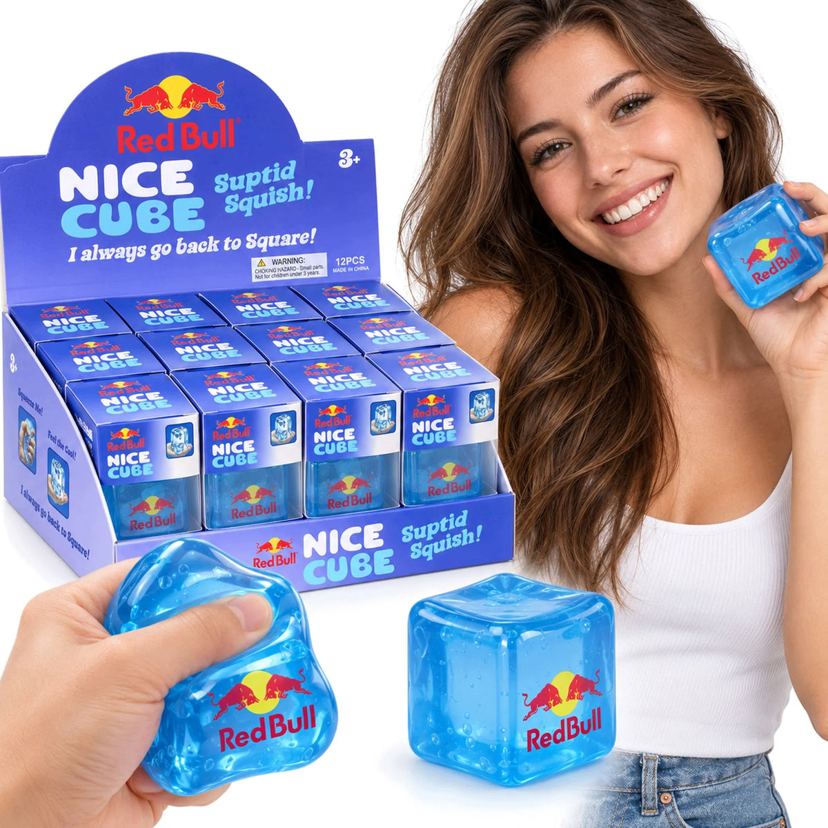 Antistresinis gniužtukas NEE DOH KUBAS, gelinis sensorinis „Squishy“ NICE CUBE