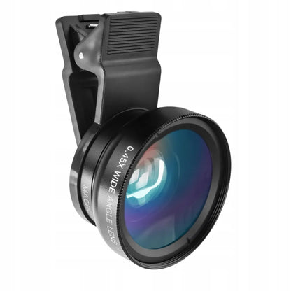 APEXEL 2-in-1 telefono objektyvų rinkinys: makro ir plataus kampo HD