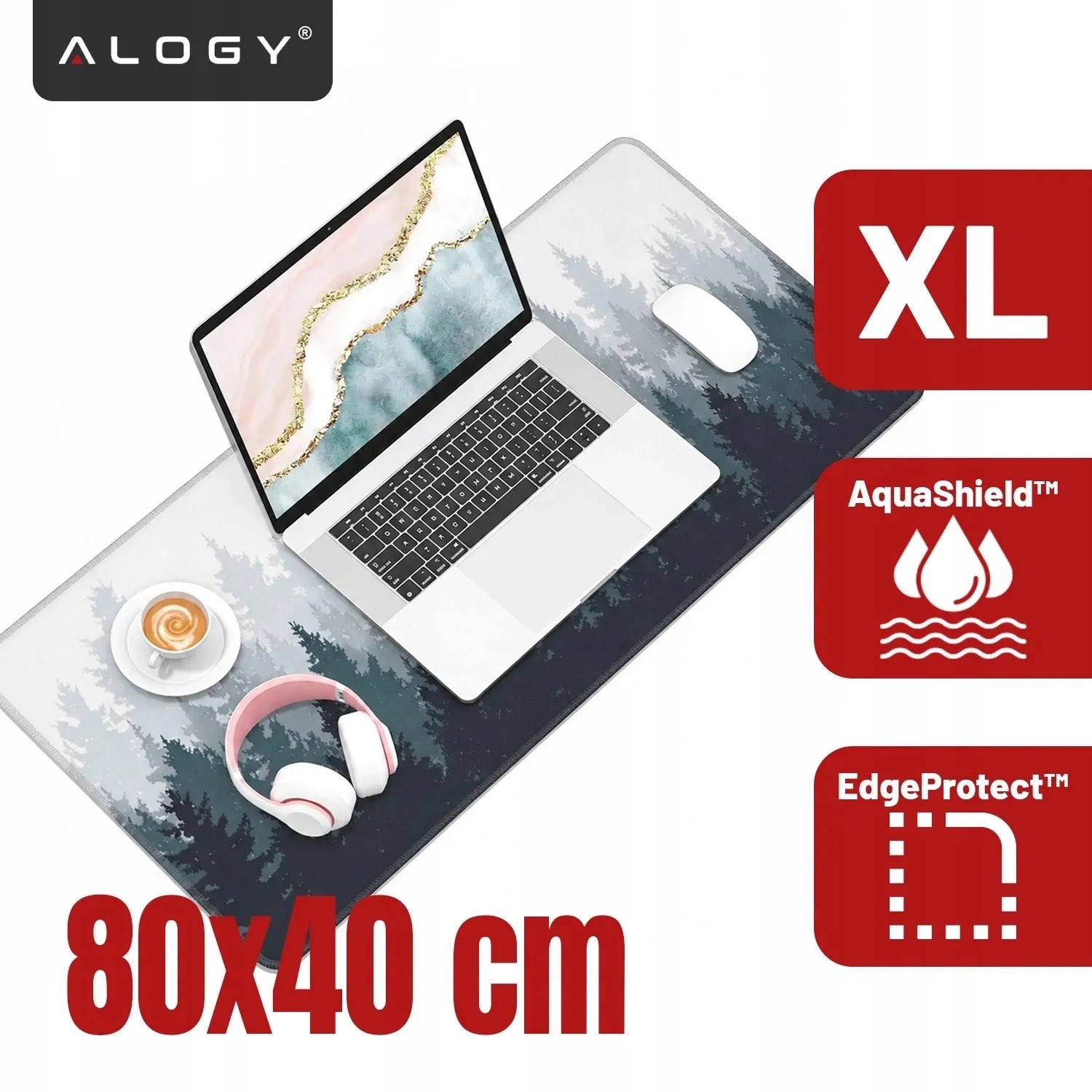Apsauginis stalo kilimėlis 80x40 pelytei ir klaviatūrai žaidimams