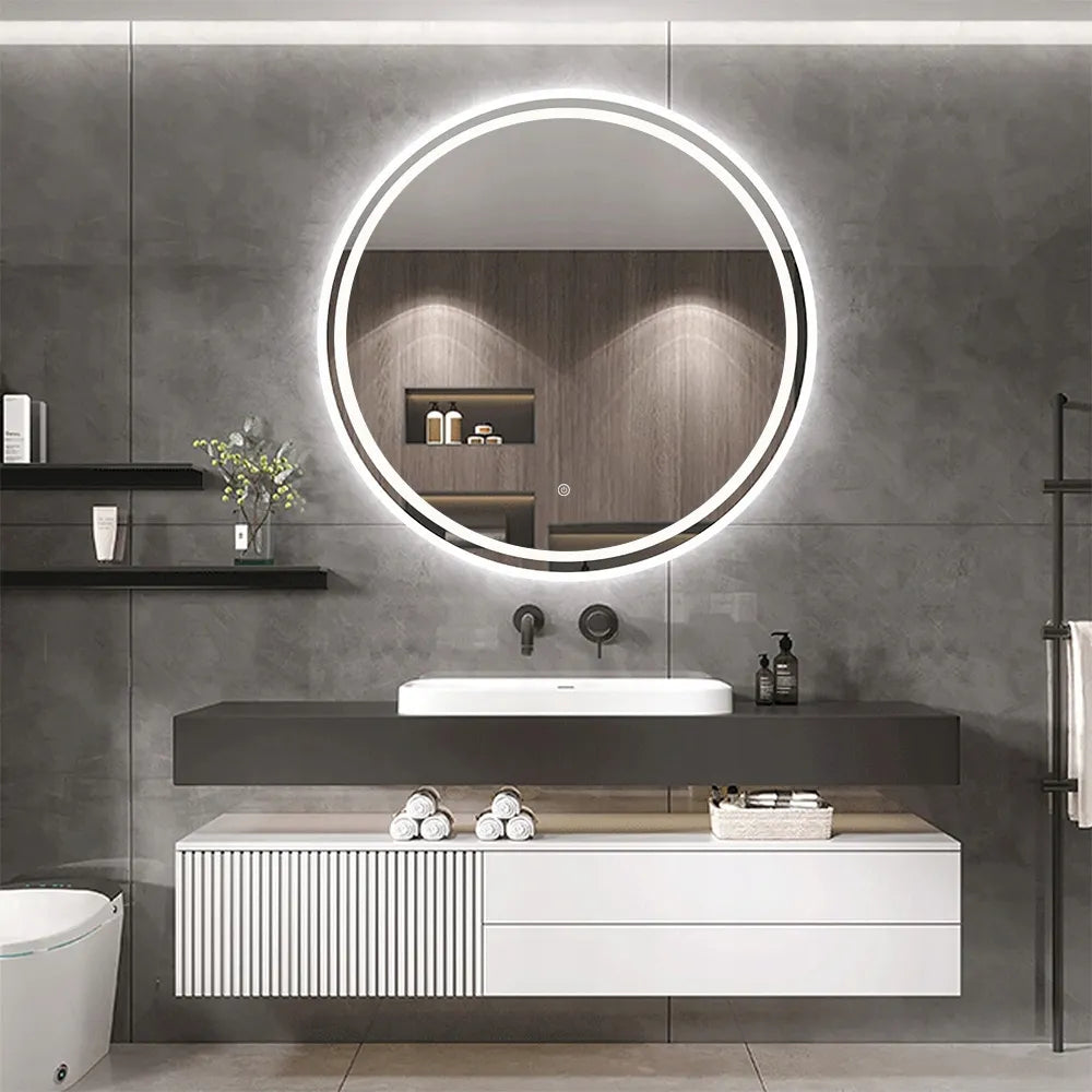 Apvalus vonios veidrodis REA BAS P11 su LED apšvietimu, 80 cm