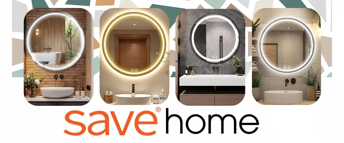 Apvalus vonios veidrodis Save Home LED 60 cm, jutiklinis su apšvietimu ir nerasojimo funkcija