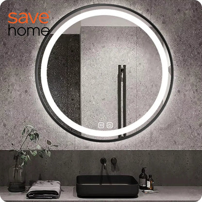Apvalus vonios veidrodis Save Home LED 60 cm, jutiklinis su apšvietimu ir nerasojimo funkcija