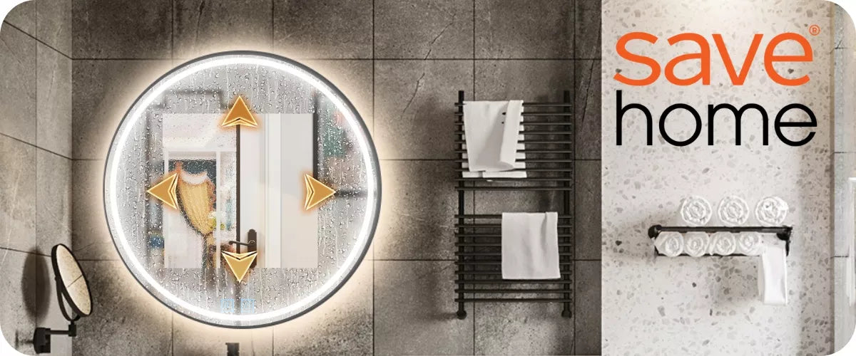 Apvalus vonios veidrodis Save Home LED 60 cm, jutiklinis su apšvietimu ir nerasojimo funkcija