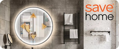Apvalus vonios veidrodis Save Home LED 60 cm, jutiklinis su apšvietimu ir nerasojimo funkcija