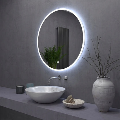 Apvalus vonios veidrodis su LED apšvietimu, 50 cm