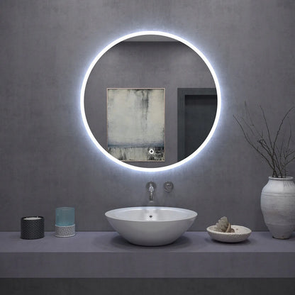 Apvalus vonios veidrodis su LED apšvietimu, 50 cm