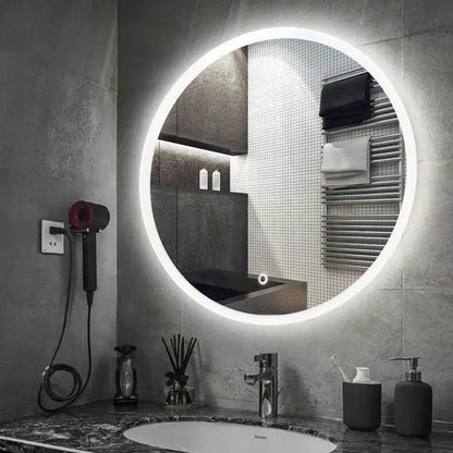 Apvalus vonios veidrodis su LED apšvietimu, 50 cm