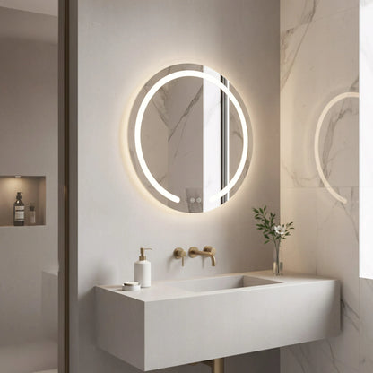 Apvalus vonios veidrodis su LED apšvietimu ir nuo rasojimo apsaugančia sistema REA Modern 50 cm