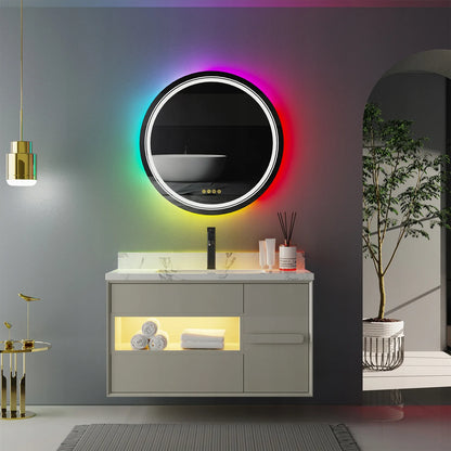 Apvalus vonios veidrodis su LED ir RGB apšvietimu 60x60cm