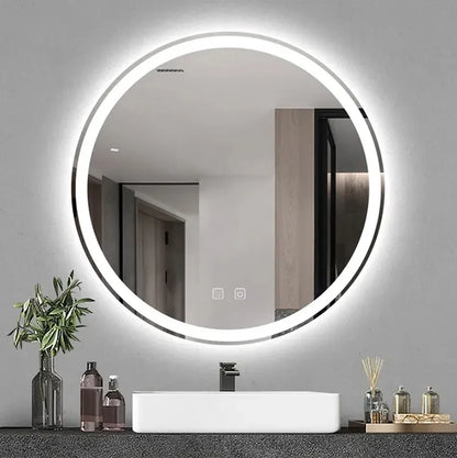 Apvalus vonios veidrodis Tutumi BAS su LED apšvietimu, 90 cm, jutiklinis su rasojimo prevencija