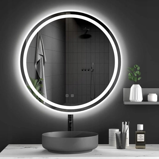 Apvalus vonios veidrodis Tutumi BAS su LED apšvietimu, 90 cm, jutiklinis su rasojimo prevencija