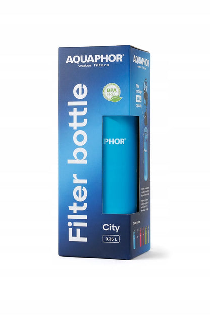Aquaphor City vandens filtravimo buteliukas 350 ml, mėlynas, gertuvė sporto salei