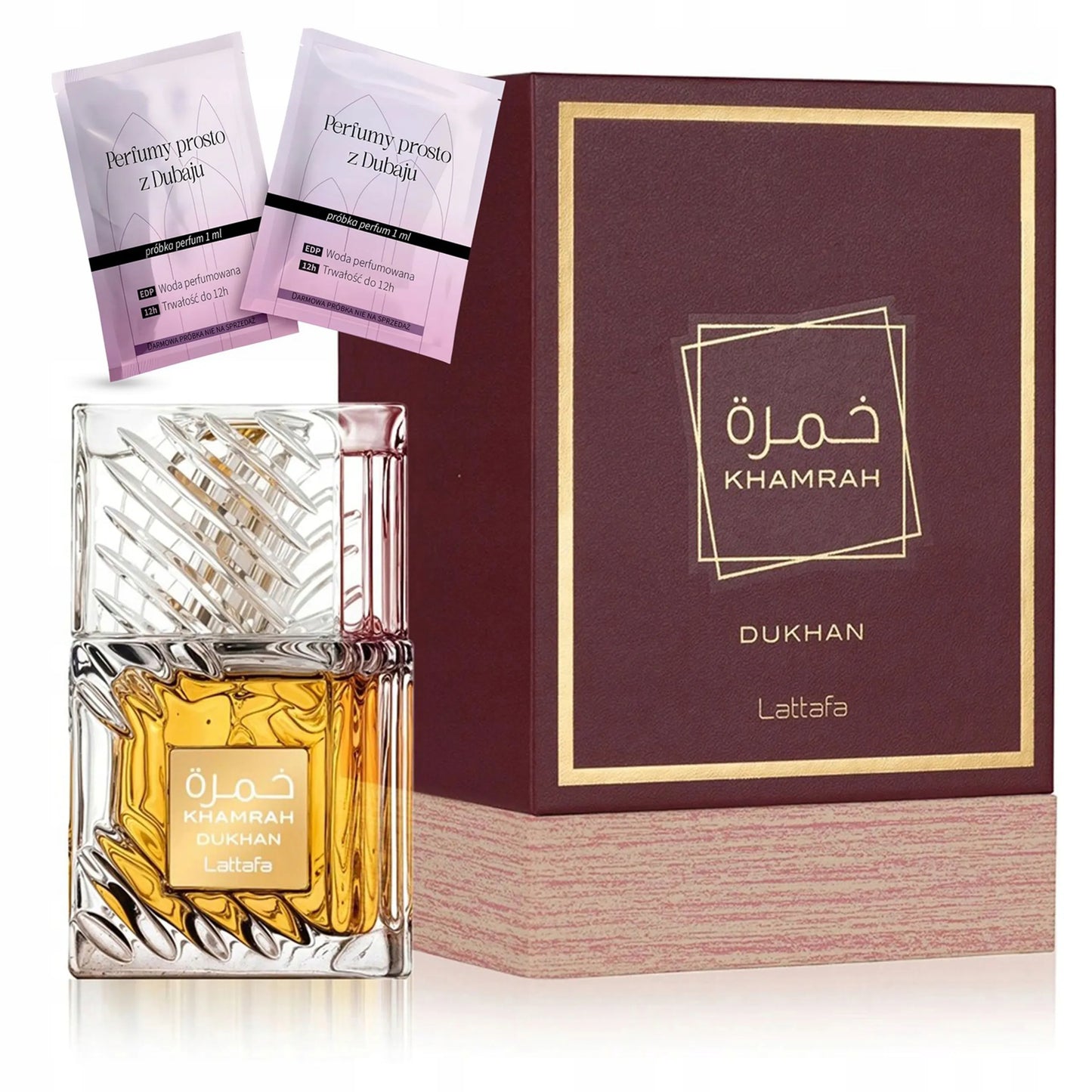 Arabiški kvepalai vyrams Lattafa Khamrah Dukhan  + mėginukai