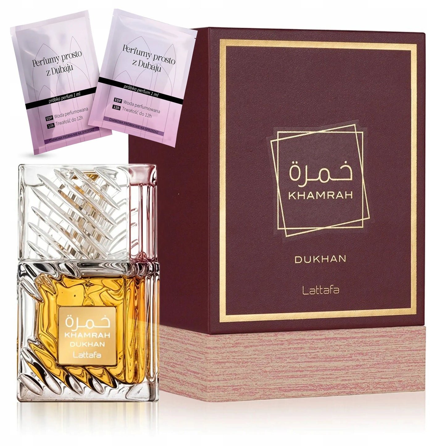 Arabiški kvepalai vyrams Lattafa Khamrah Dukhan  + mėginukai