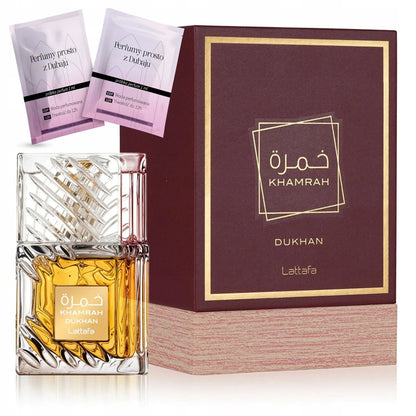 Arabiški kvepalai vyrams Lattafa Khamrah Dukhan  + mėginukai