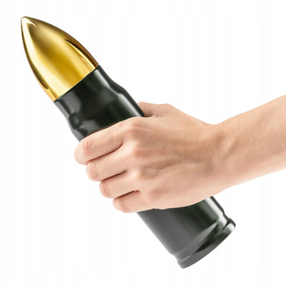 Artilerinio šovinio formos termosas 500 ml army green - idealus išgyvenimo kelionėms