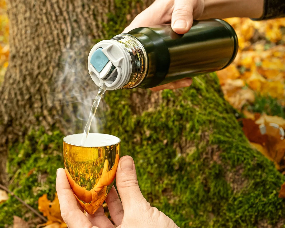 Artilerinio šovinio formos termosas 500 ml army green - idealus išgyvenimo kelionėms