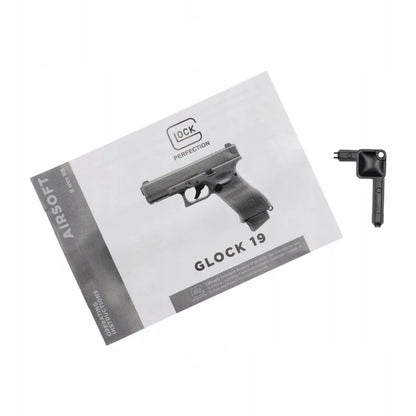 ASG pistoletas Glock 19X Blow-Back CO2 Umarex 2.6435 Coyote licencijuota replika