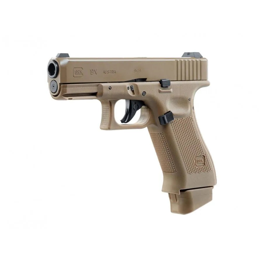 ASG pistoletas Glock 19X Blow-Back CO2 Umarex 2.6435 Coyote licencijuota replika