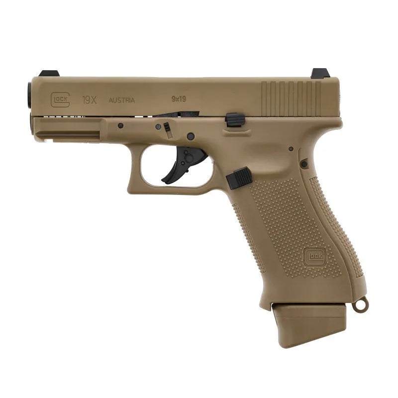 ASG pistoletas Glock 19X Blow-Back CO2 Umarex 2.6435 Coyote licencijuota replika