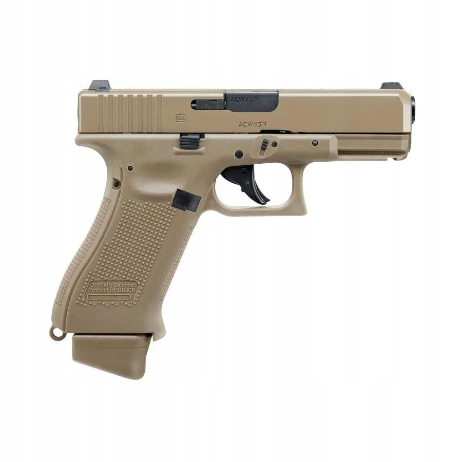 ASG pistoletas Glock 19X Blow-Back CO2 Umarex 2.6435 Coyote licencijuota replika