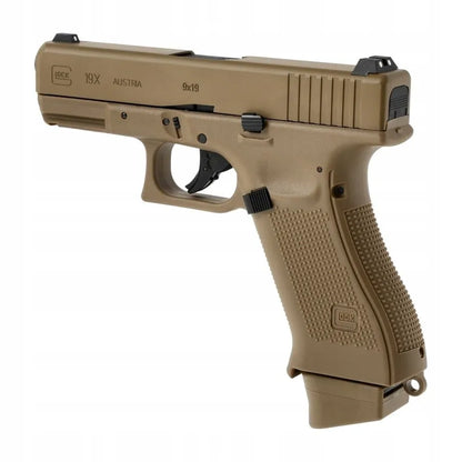 ASG pistoletas Glock 19X Blow-Back CO2 Umarex 2.6435 Coyote licencijuota replika