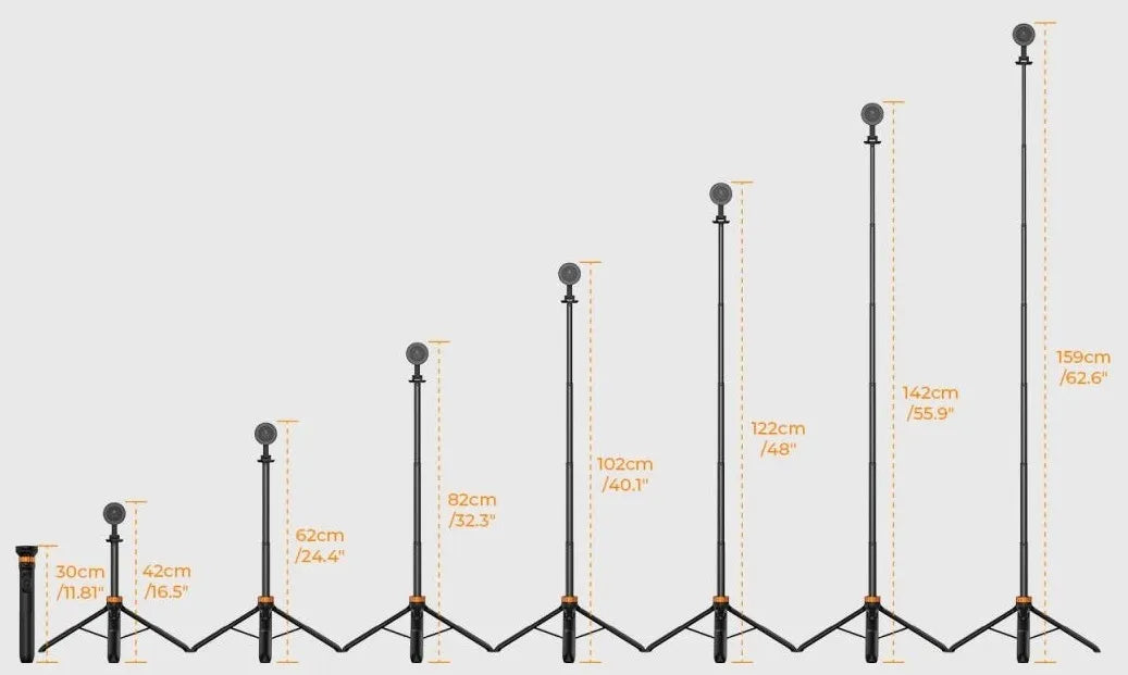 Asmenukių lazda su trikoju stovu 162cm MagSafe Bluetooth nuotolinio valdymo pulteliu Iphone