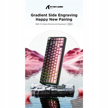 Attack Shark 54 mechaninė belaidė žaidimų klaviatūra 75% Bluetooth