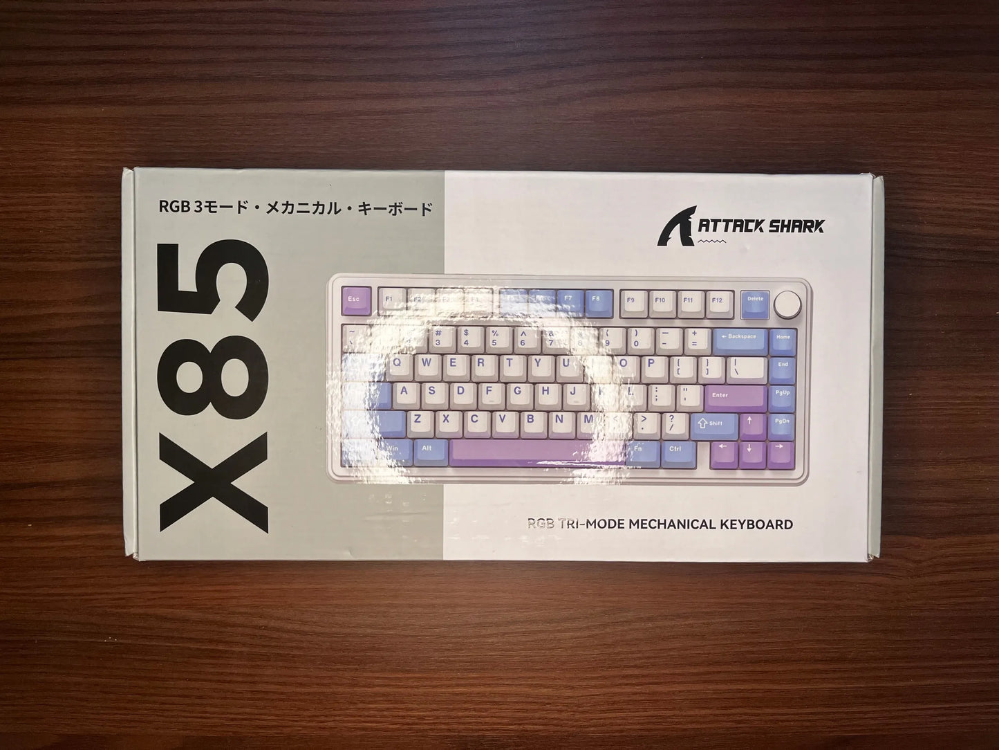 Attack Shark X85 mechaninė klaviatūra 75% RGB/tri-mode/White jade switch
