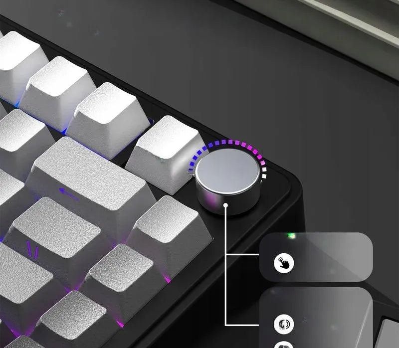 Attack Shark X85 mechaninė klaviatūra 75% RGB/tri-mode/White jade switch