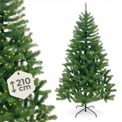 Aukšta klasikinė tanki kalėdinė eglutė, atrodanti kaip tikra, 210 cm, PREMIUM