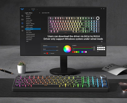 AULA F99 Pro belaidė mechaninė klaviatūra „Silent Cotton Candy“