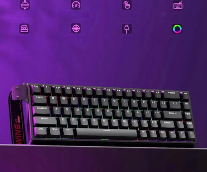 AULA WIN 68 HE laidinė žaidimų klaviatūra su Graywood magnetiniais jungikliais