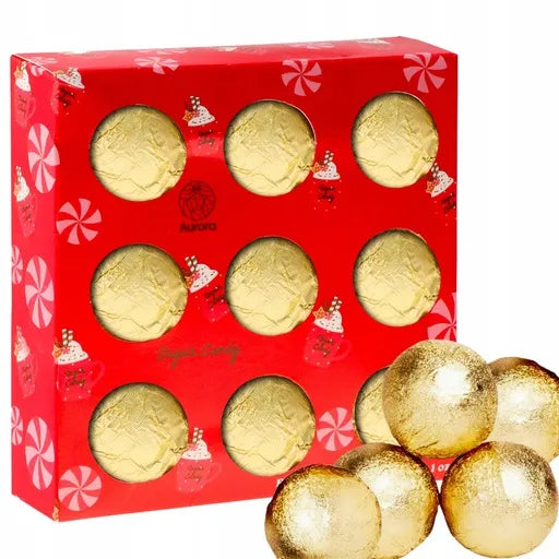 AURORA Sugar Candy dovanų rinkinys, putojančios vonios bombos, auksinės, 9 x 30 g