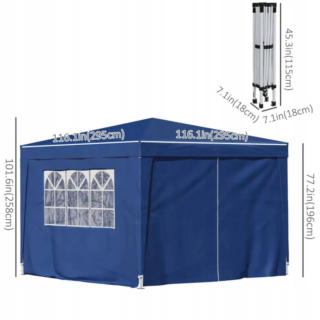 Automatinė sodo pavėsinė 3x3 m prekybos palapinė su 4 sienelėmis