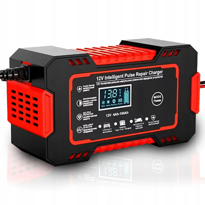Automatinis automobilio akumuliatoriaus įkroviklis 12V 6A su remonto funkcija ir LCD ekranu