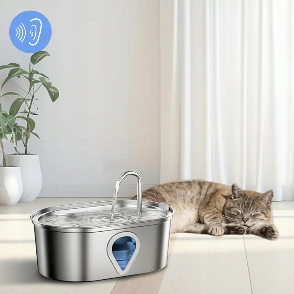 Automatinis vandens fontanėlis šunims ir katėms „Els Pet“, nerūdijančiojo plieno, su čiaupu, 3,5 l