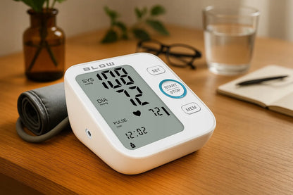 Automatinis žasto kraujospūdžio matuoklis BLOW PM-01 su aritmijos aptikimu, atmintimi ir priedais