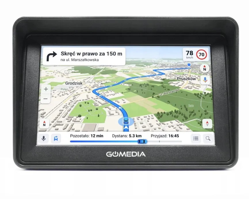 Automobilinė GPS navigacija GOMEDIA 5010, 5 colių, iGO, Europos ir Lenkijos žemėlapiai, 16 GB, autobusams ir sunkvežimiams
