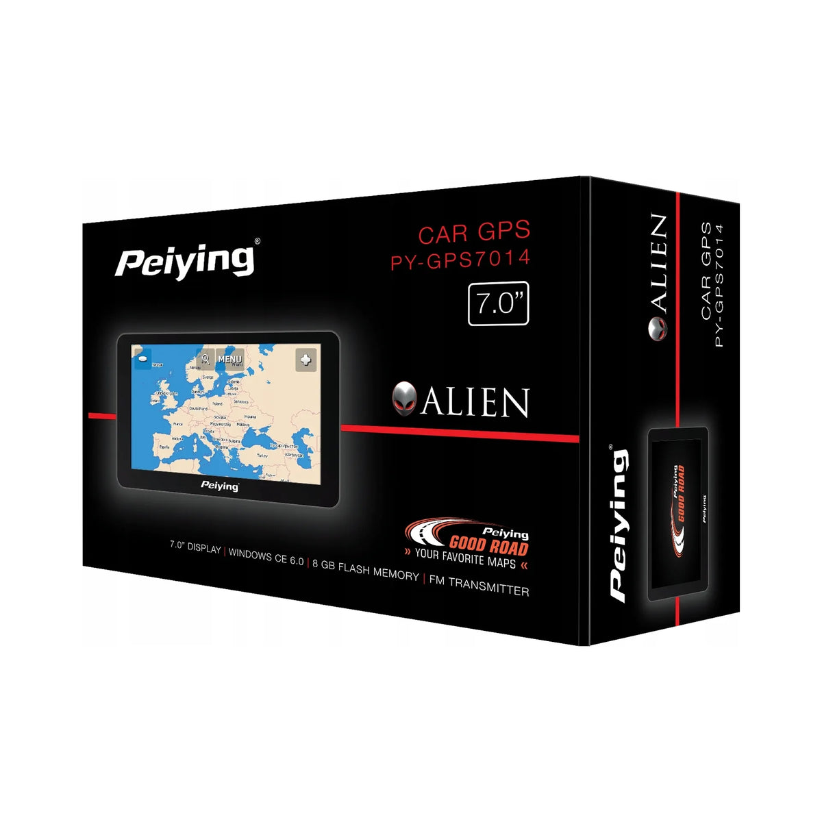 Automobilinė GPS navigacija „Peiying Alien PY-GPS7014“, 7″, su Europos žemėlapiu
