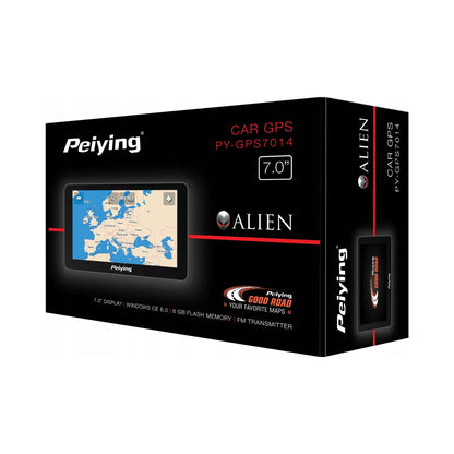 Automobilinė GPS navigacija „Peiying Alien PY-GPS7014“, 7″, su Europos žemėlapiu