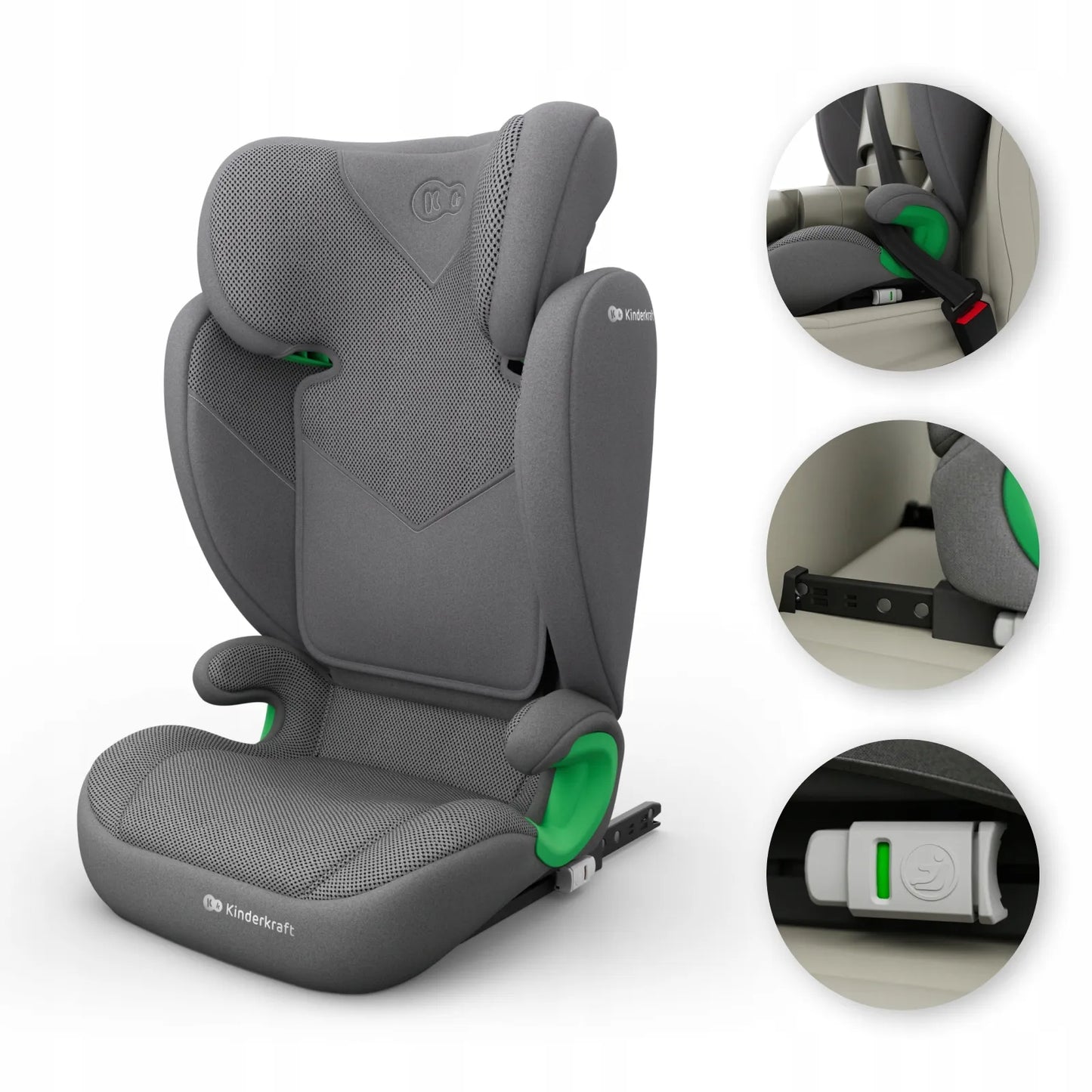 Automobilinė kėdutė 100-150 cm 15-36 kg i-Size ISOFIX Kinderkraft JUNIOR FIX 2 PLUS