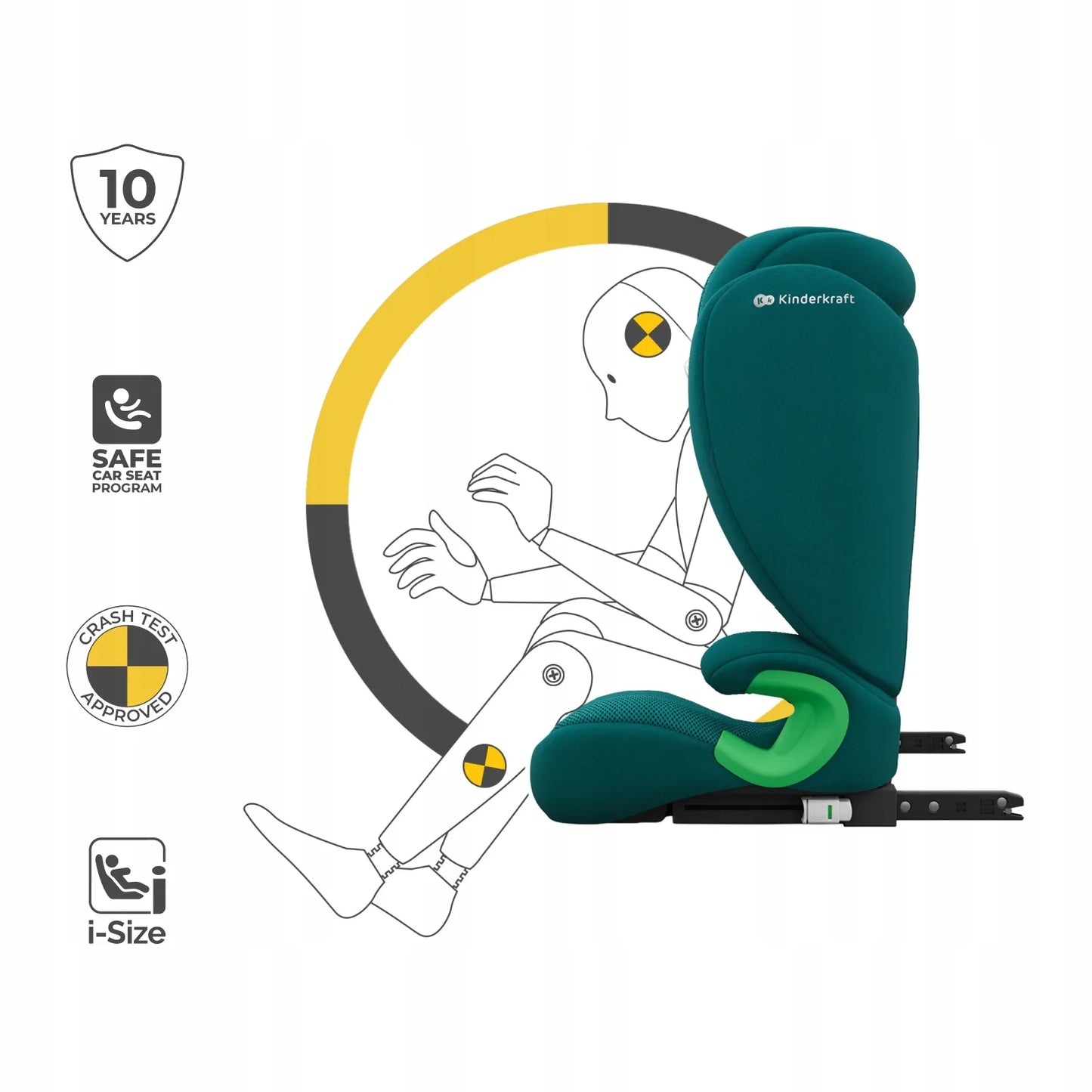 Automobilinė kėdutė 100-150 cm 15-36 kg i-Size ISOFIX Kinderkraft JUNIOR FIX
