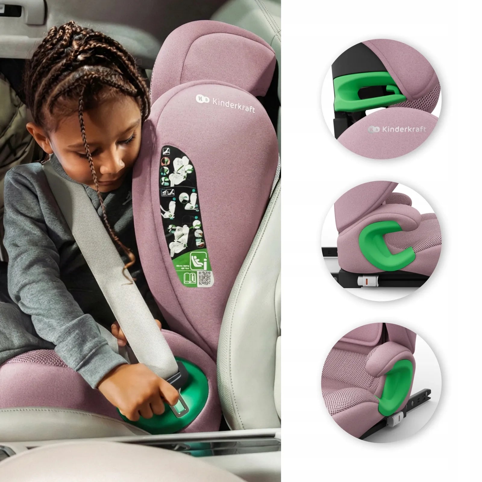 Automobilinė kėdutė 100-150cm 15-36kg i-Size ISOFIX Kinderkraft JUNIOR FIX