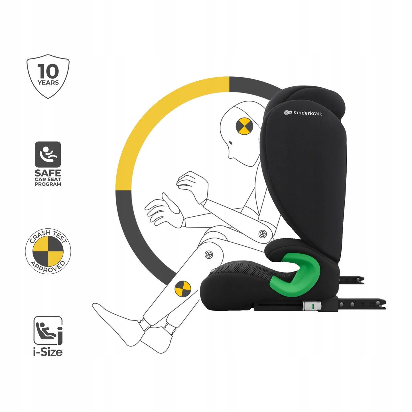 Automobilinė kėdutė 100-150cm 15-36kg i-Size ISOFIX Kinderkraft JUNIOR FIX