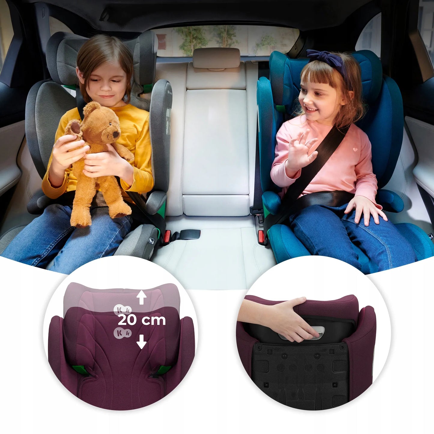 Automobilinė kėdutė 100-150cm 15-36kg i-Size ISOFIX Kinderkraft JUNIOR FIX
