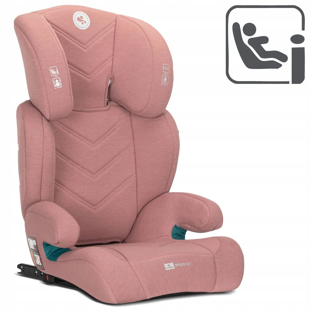 Automobilinė kėdutė 15-36 kg, ISOFIX, i-Size, Lorelli Speed GT, 100-150 cm, rožinė