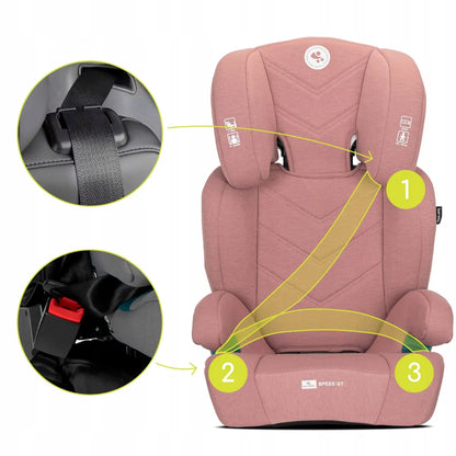 Automobilinė kėdutė 15-36 kg, ISOFIX, i-Size, Lorelli Speed GT, 100-150 cm, rožinė
