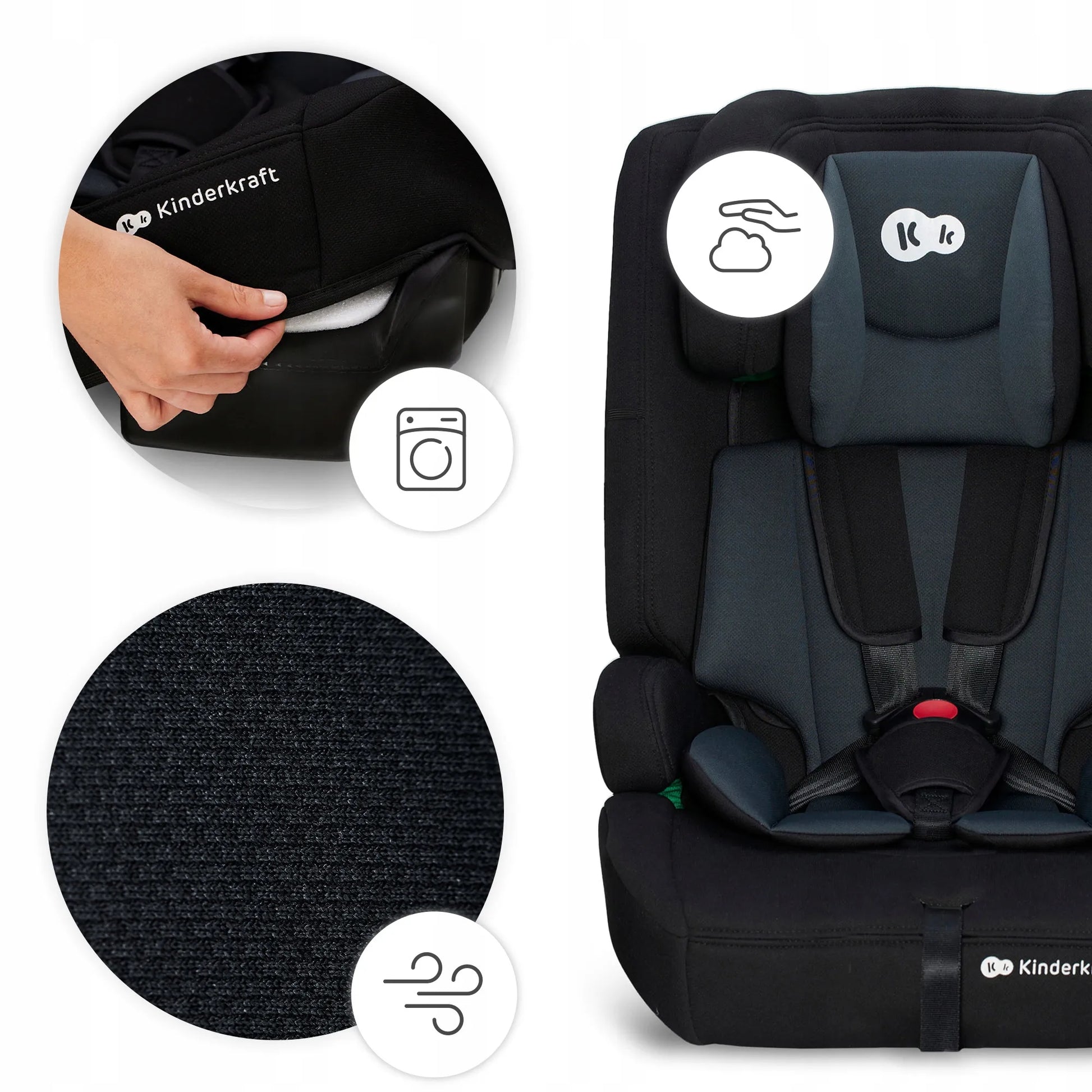 Automobilinė kėdutė 76-150 cm 9-36 kg i-Size ISOFIX Kinderkraft SAFETY FIX 2