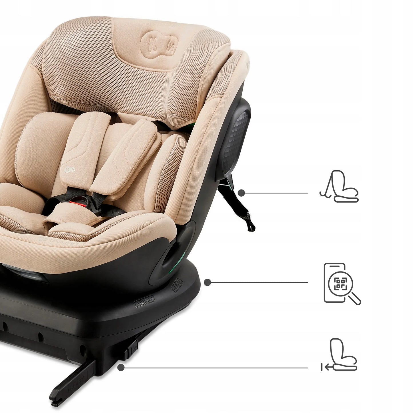 Automobilinė kėdutė Kinderkraft XPEDITION 3, besisukanti 360°, 40-150 cm, 0-36 kg, ISOFIX